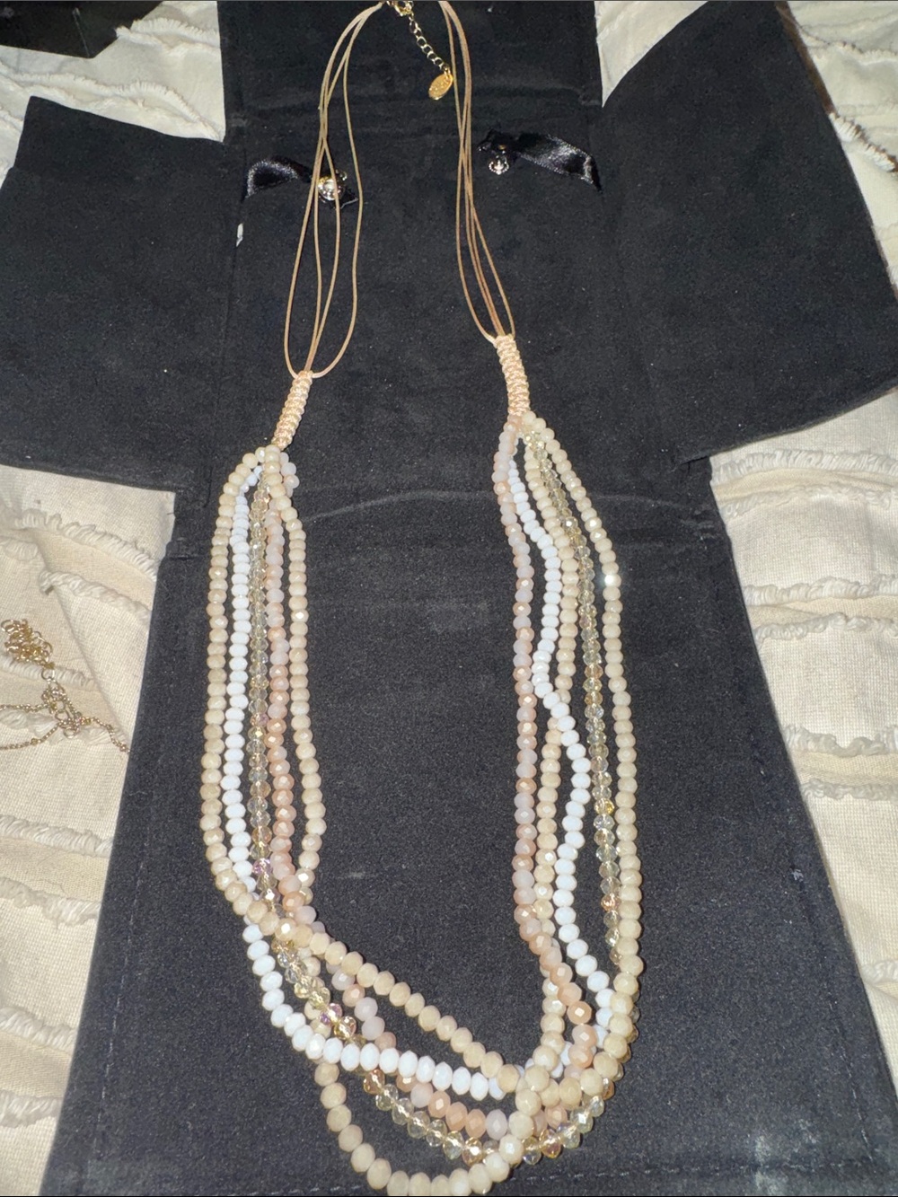 Time & tru Multi-Strand Neutral Beaded Necklace - Women Jewelry